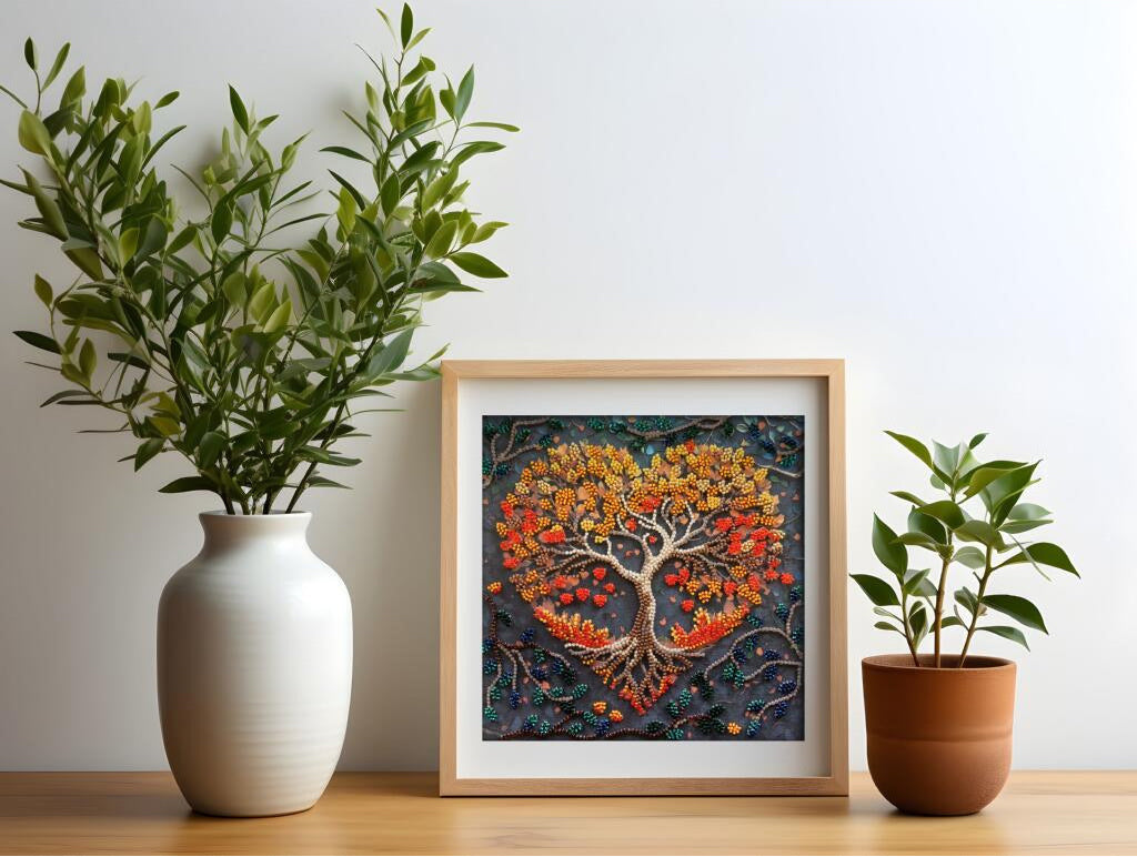 Bead Embroidery Kit Tree of Happiness DIY Abris Art