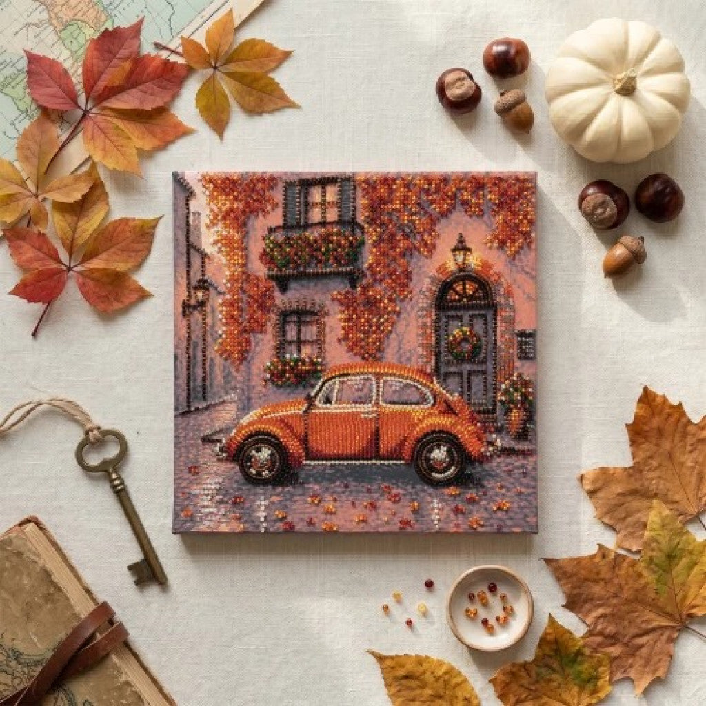 Bead Embroidery Kit Autumn city DIY by Abris Art