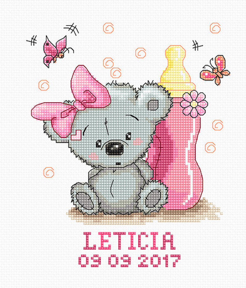 Kit de point de croix compté Metrics baby Luca-S DIY Toile non imprimée