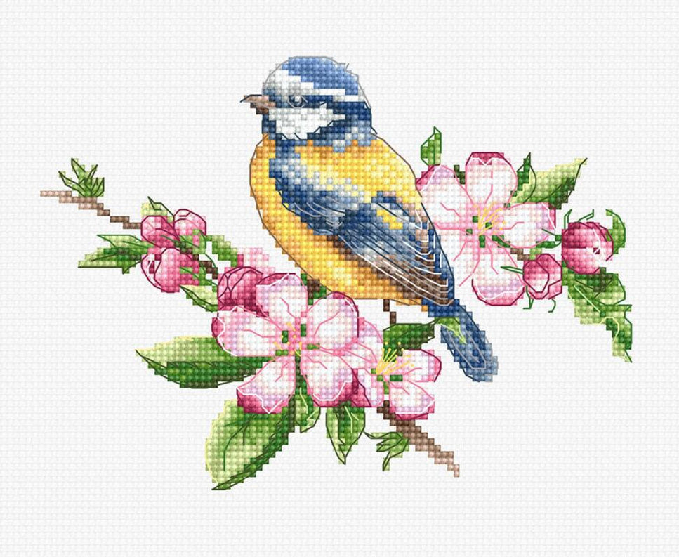 Counted Cross Stitch Kit Blue Bird DIY Luca-S