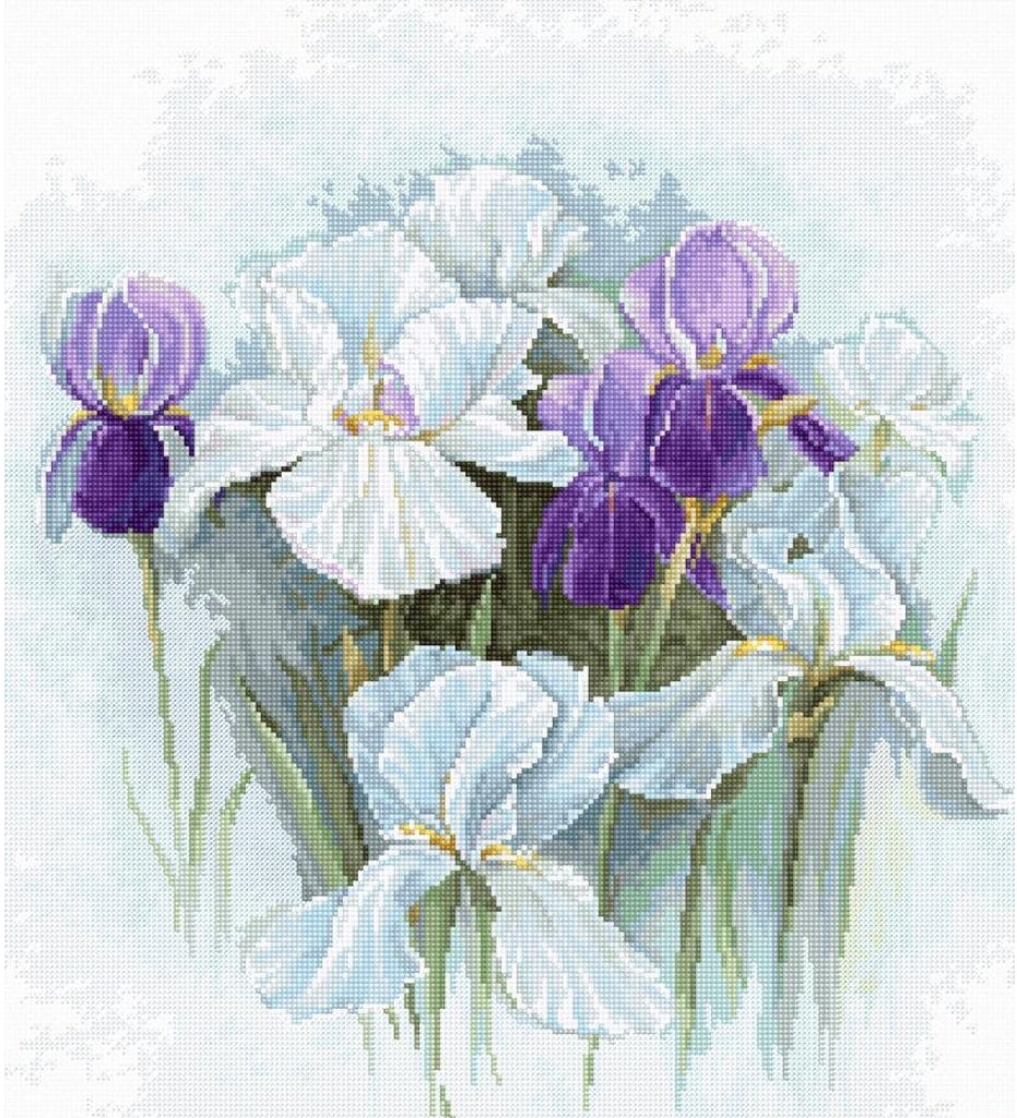Counted Cross stitch kit Irises DIY Luca-S