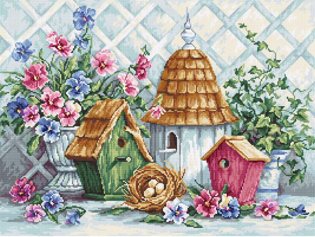 Counted Cross stitch kit Garden flowers DIY Luca-S