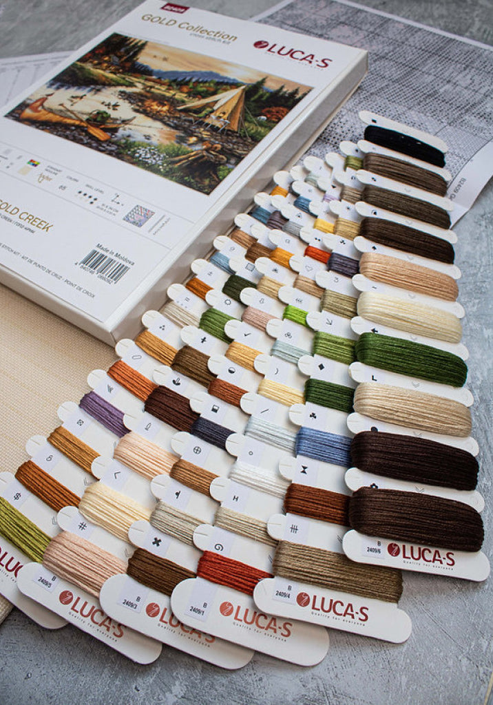 Kreuzstichset Gold Creek Luca-S DIY Unbedruckte Leinwand