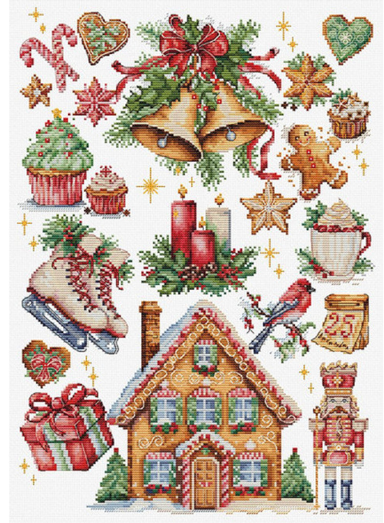 Counted Cross Stitch Kit Christmas mood DIY Luca-S