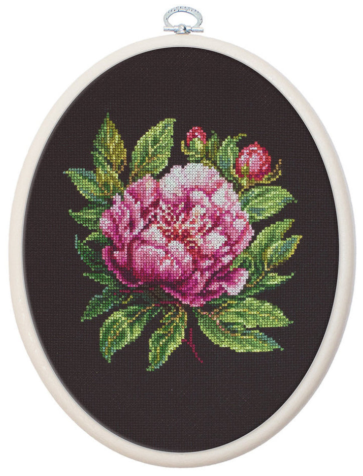 Counted Cross Stitch Kit Peony Flower DIY Luca-S
