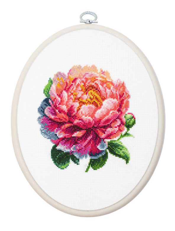 Counted Cross Stitch Kit Peony Flowers DIY Luca-S