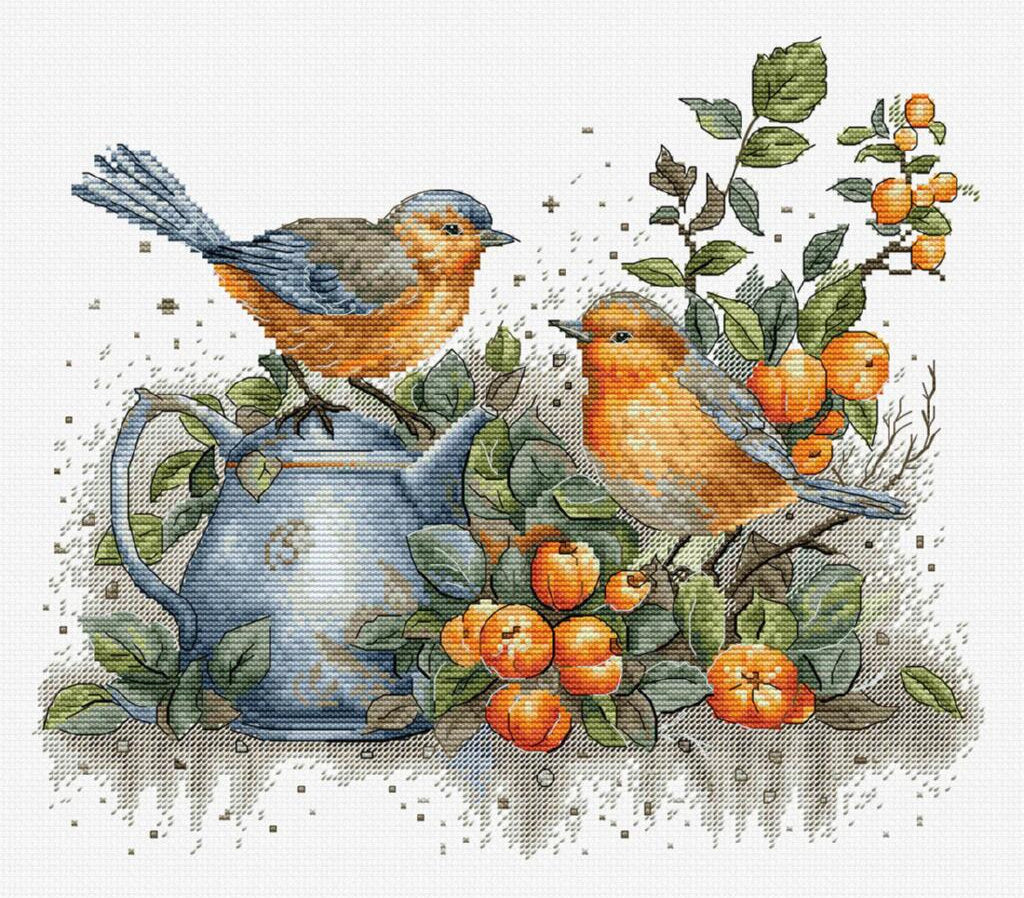 Counted Cross Stitch Kit Birds song DIY Luca-S