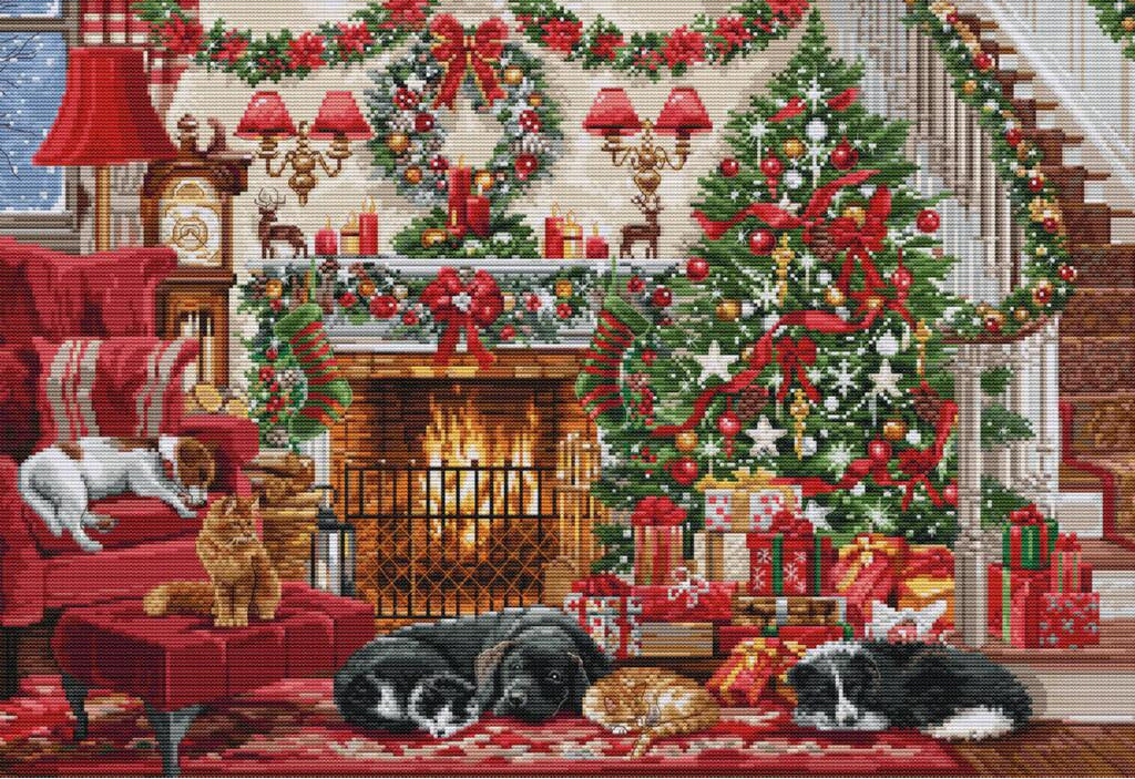 Counted Cross Stitch Kit Christmas Eve DIY Luca-S BU5041
