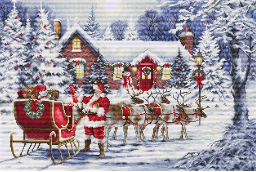 Counted Cross Stitch Kit Santa DIY ©Richard Macneil Luca-S