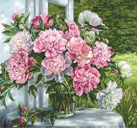 Gobelin kit Tapestry embroidery Kit Peonies DIY Luca-S