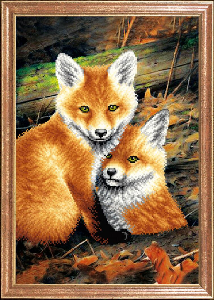 Perlenstickerei-Set Füchse DIY