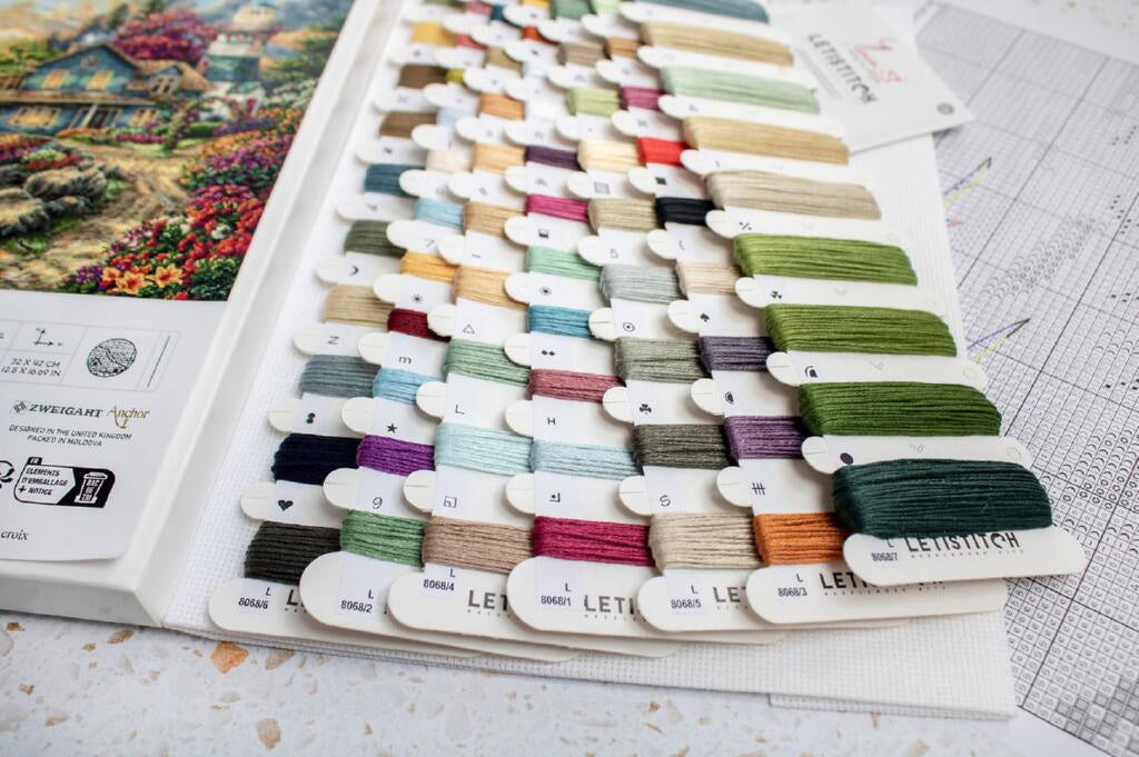 Kit de point de croix compté Lever de soleil au bord de la mer DIY Toile non imprimée