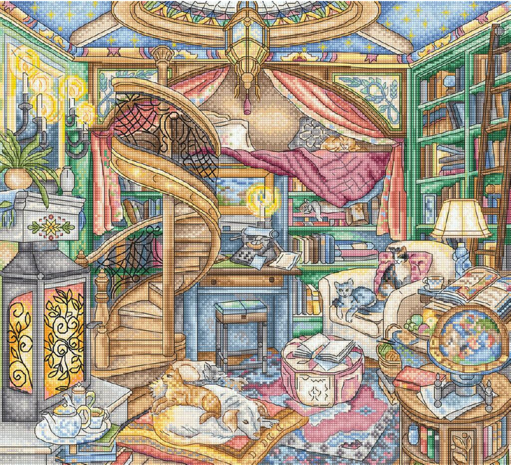 Counted Cross Stitch Kit Home Library DIY Letistitch L8084