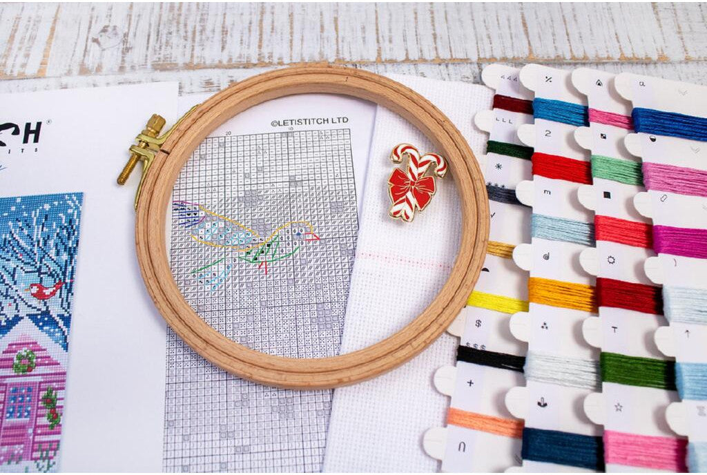 Kit de point de croix compté Hiver DIY Toile non imprimée