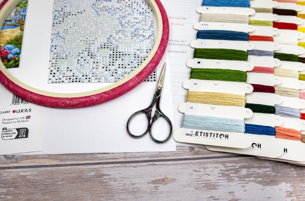 Kit de point de croix compté Une journée ensoleillée DIY Toile non imprimée