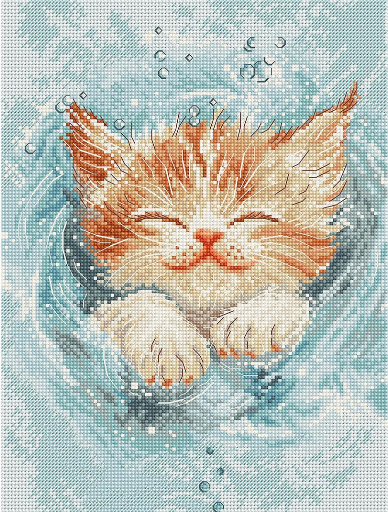 Kit de point de croix compté Loup Chute de neige de minuit DIY Toile non imprimée