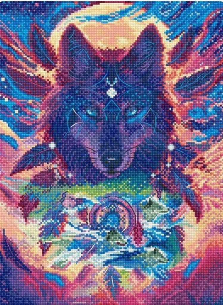 Counted Cross Stitch Kit Wolf Magic DIY Letistitch