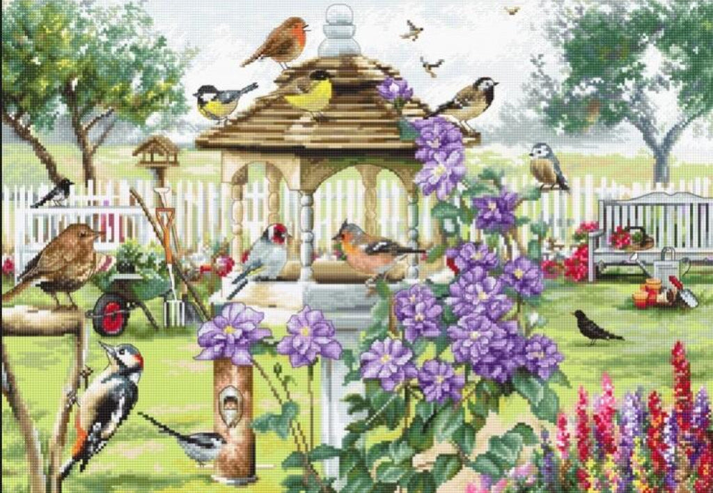 Counted Cross Stitch Kit Bird table DIY Letistitch