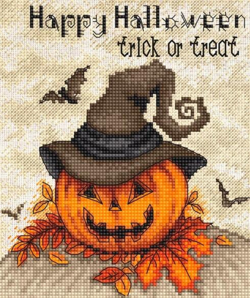 Counted Cross Stitch Kit Happy Halloween DIY Letistitch