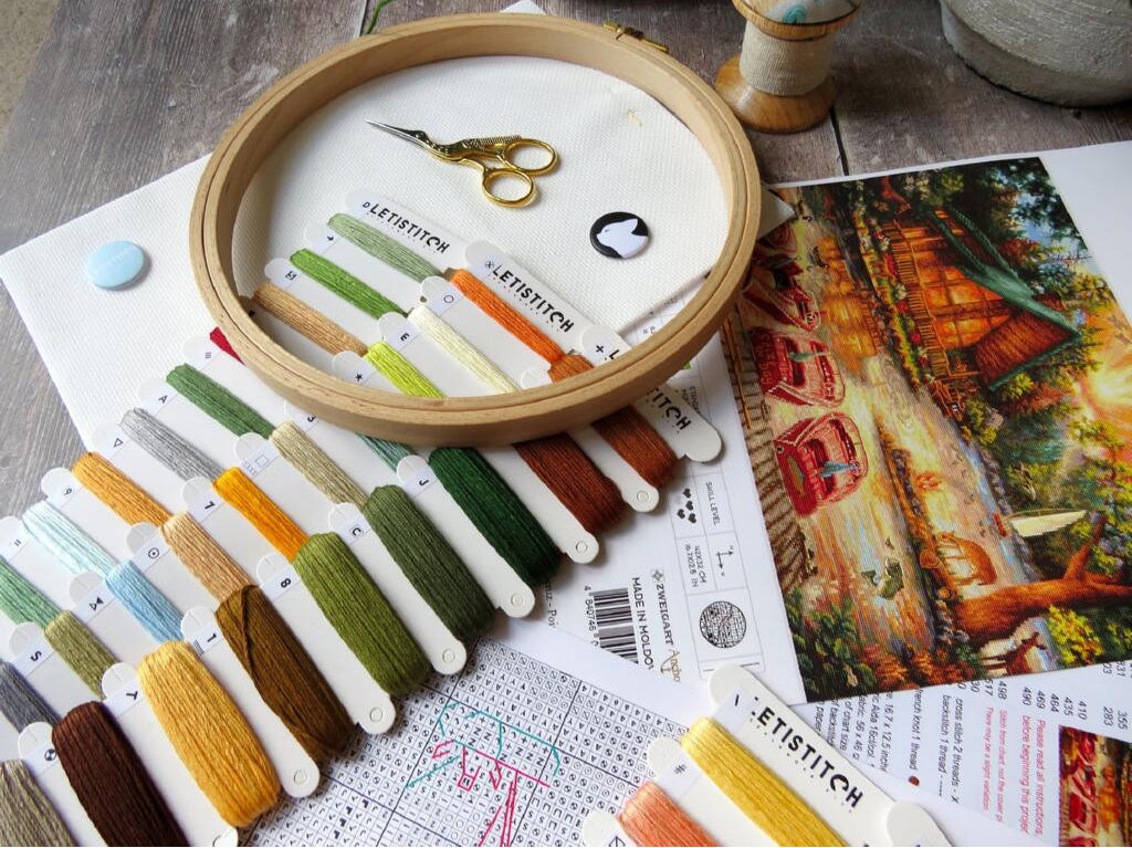 Kit de point de croix compté « Saisissez le jour » DIY Toile non imprimée