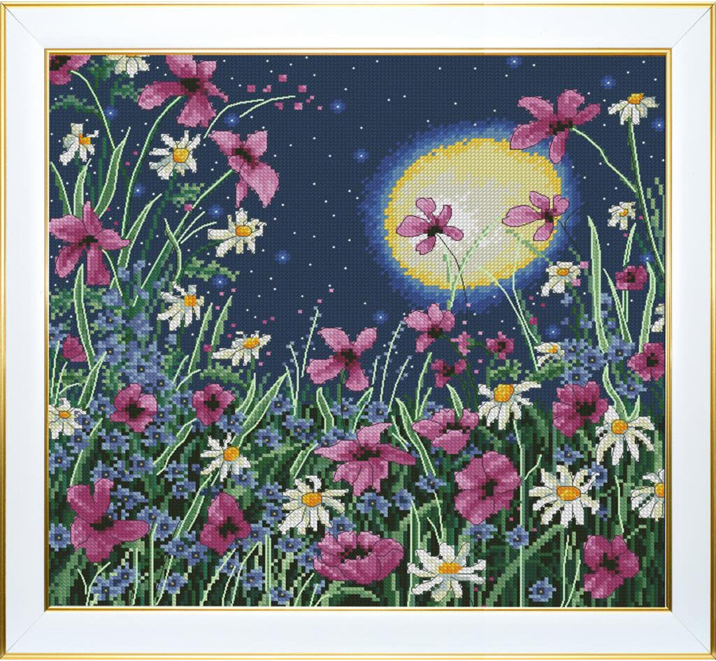 Counted Cross Stitch Kit Night flowers DIY VDV