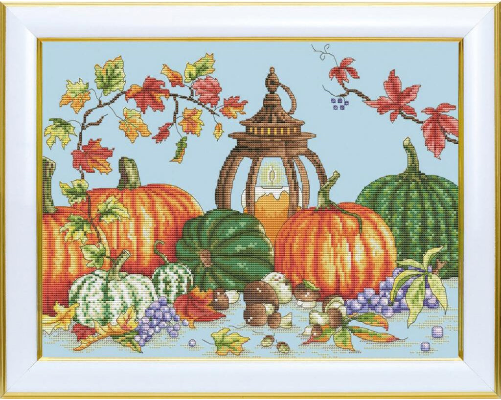 Counted Cross Stitch Kit Pumpkins Gifts of autumn DIY VDV