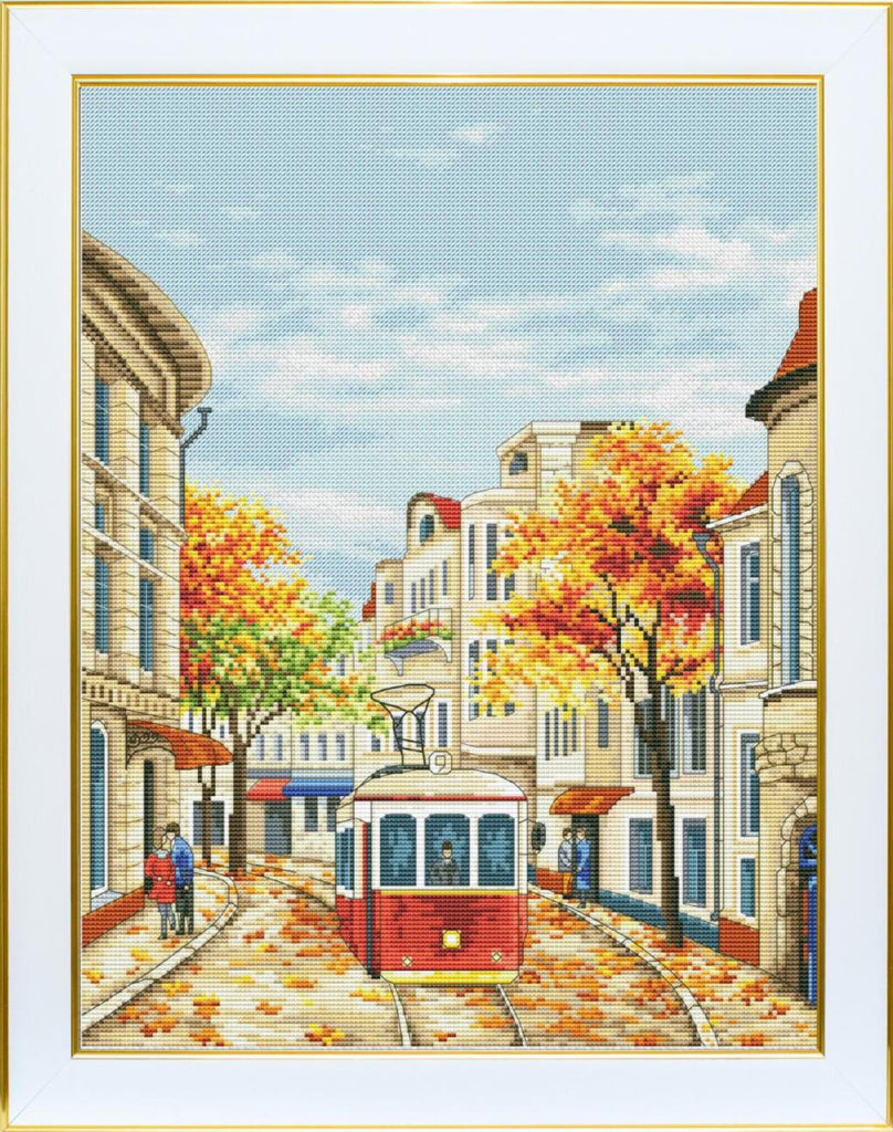 Counted Cross Stitch Kit Autumn tram DIY VDV