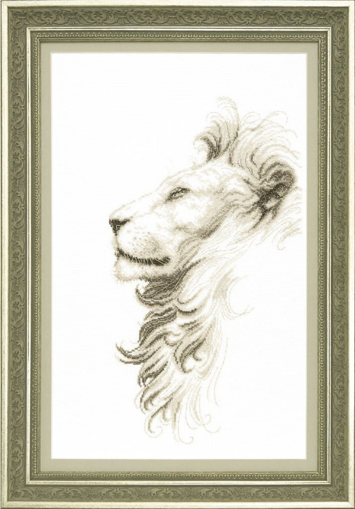 Counted Cross Stitch Kit Lion DIY Charivna mit