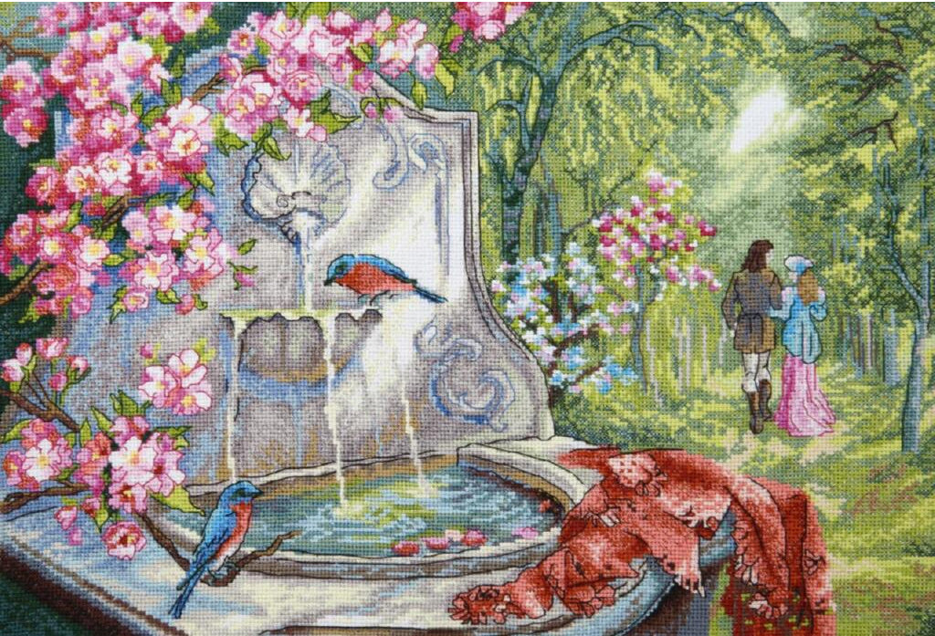 Counted Cross Stitch Kit Blue birds DIY Charivna mit