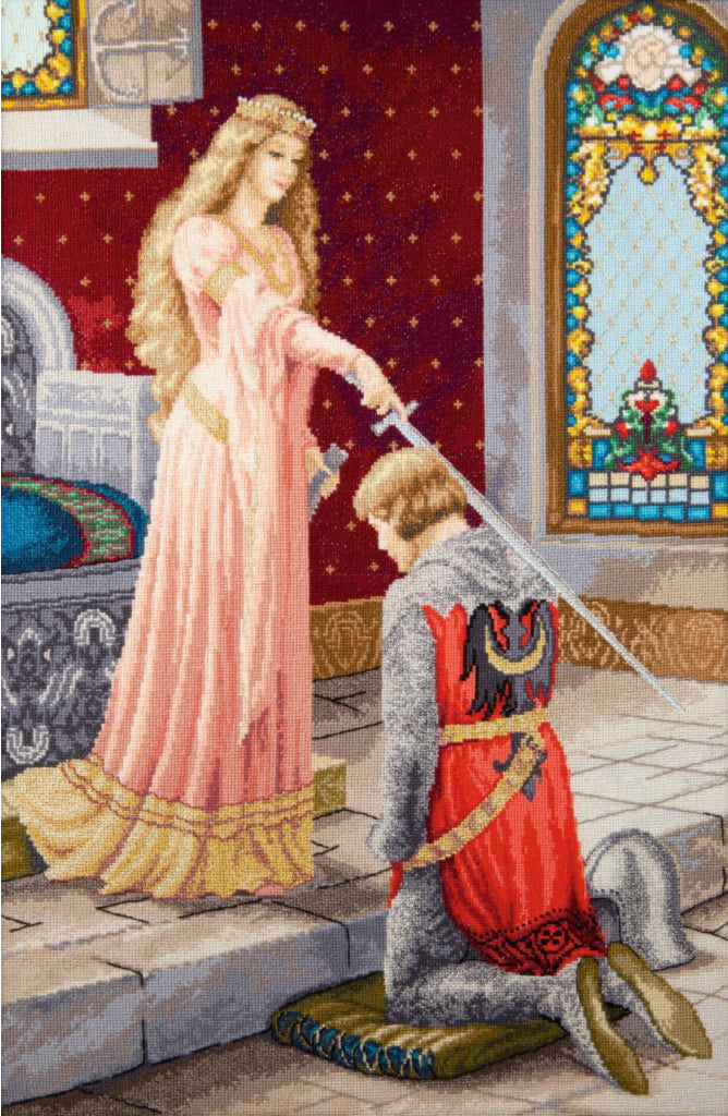 Counted Cross Stitch Kit Consecration into a knight DIY Charivna mit