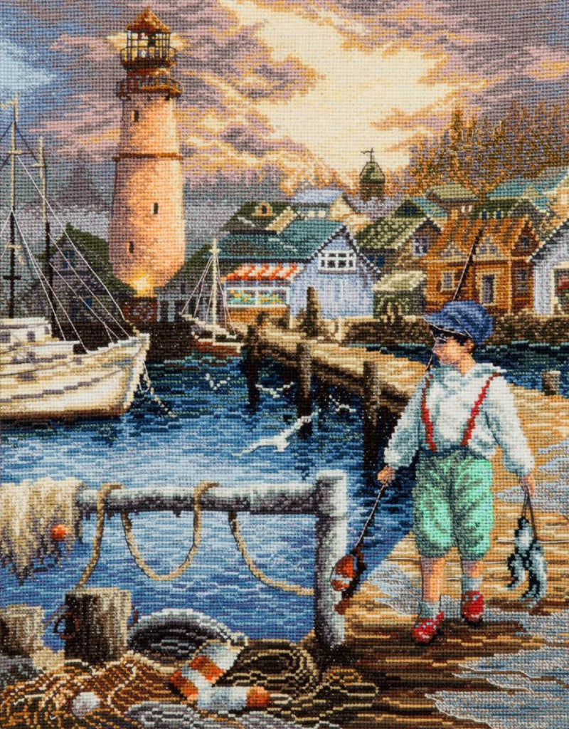 Counted Cross Stitch Kit Fishing DIY Charivna mit