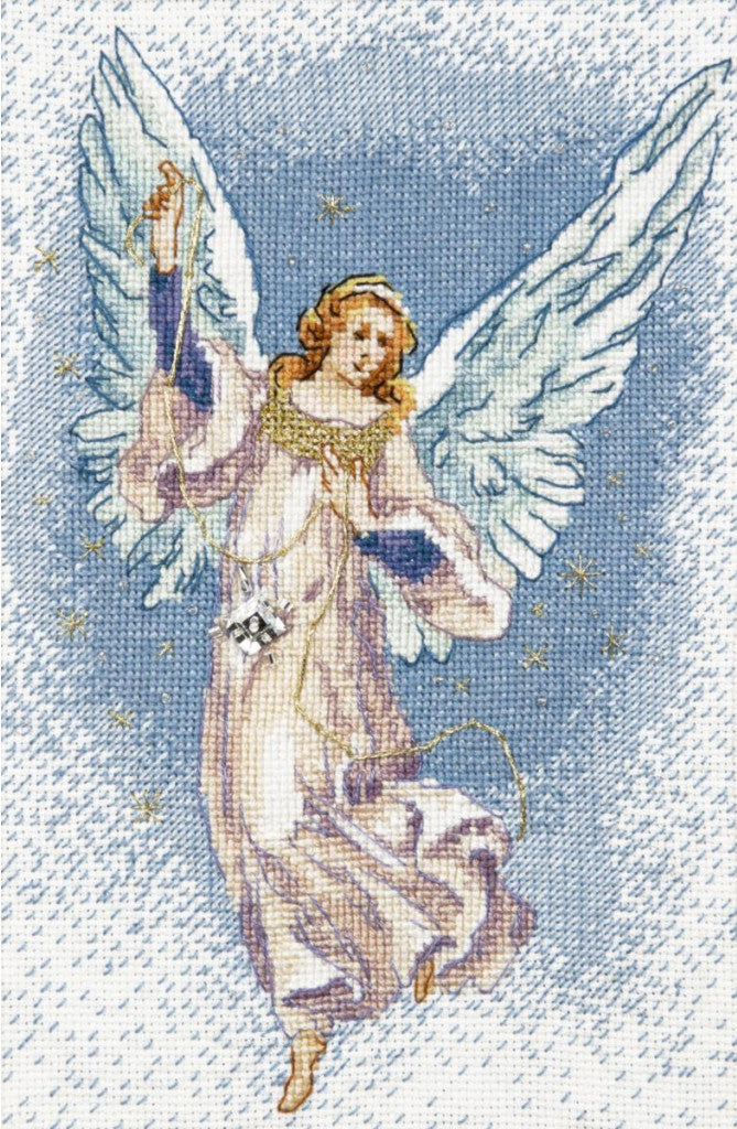 Kreuzstichset „Engel“ zum Selbermachen, unbedruckte Leinwand