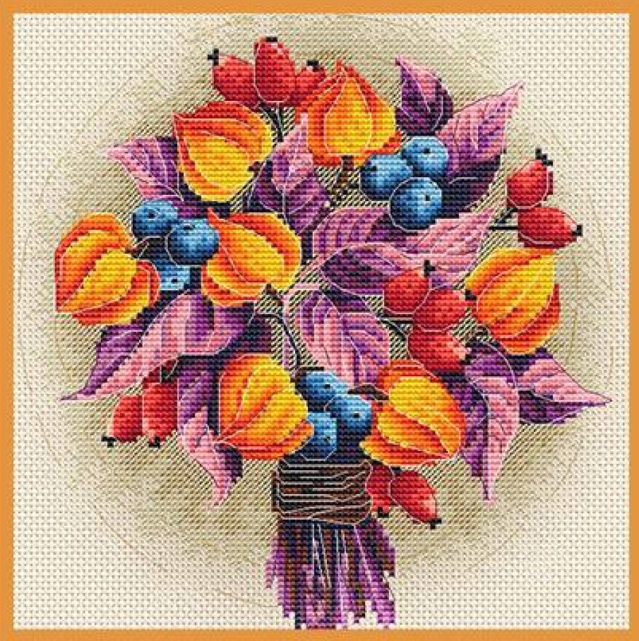 Counted Cross Stitch Kit Autumn flowers DIY Kolorova