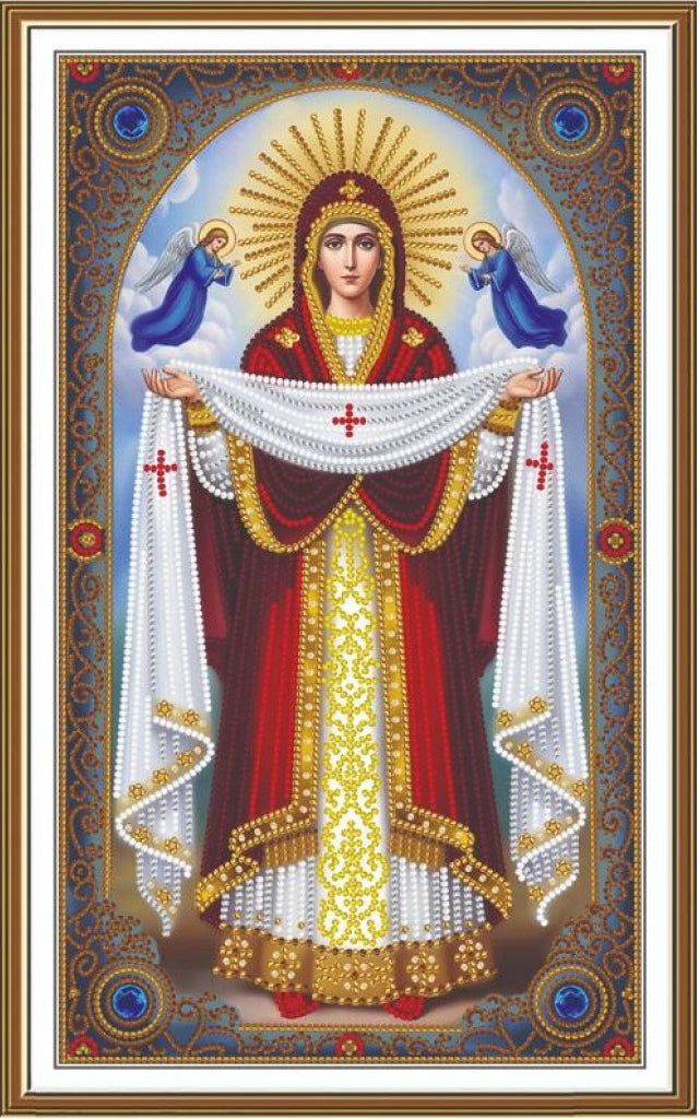 Bead Embroidery Kit Icon Virgin Mary Mother of God DIY Nova Sloboda