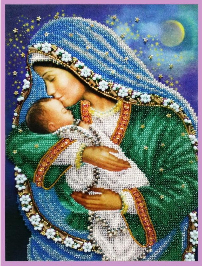 Bead Embroidery Kit Mother with child Lullaby DIY