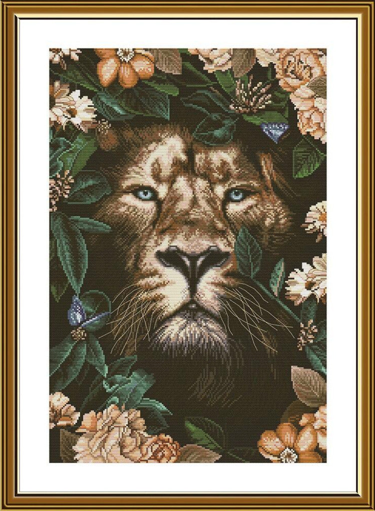 Counted Cross Stitch Kit Lion DIY Nova Sloboda