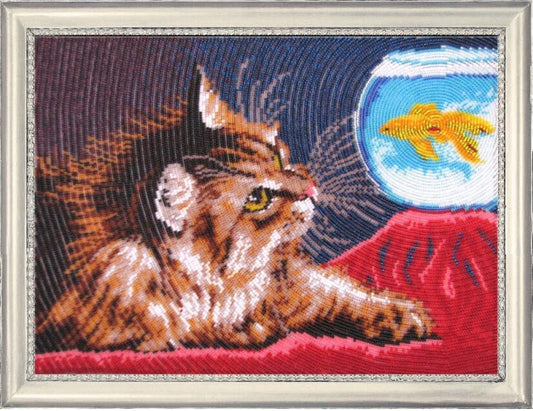 Kit complet de broderie de perles Chat DIY