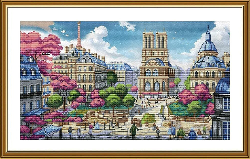 Counted Cross Stitch Kit Notre-Dame de Paris DIY Nova Sloboda