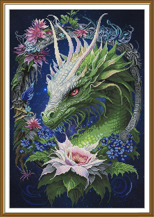 Counted Cross Stitch Kit Flower dragon DIY Nova Sloboda