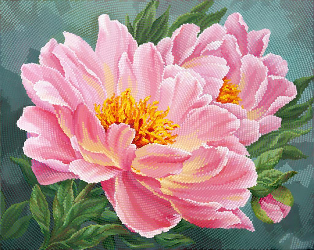 Full Bead Embroidery Kit Chinese peony Flowers DIY Tela Artis