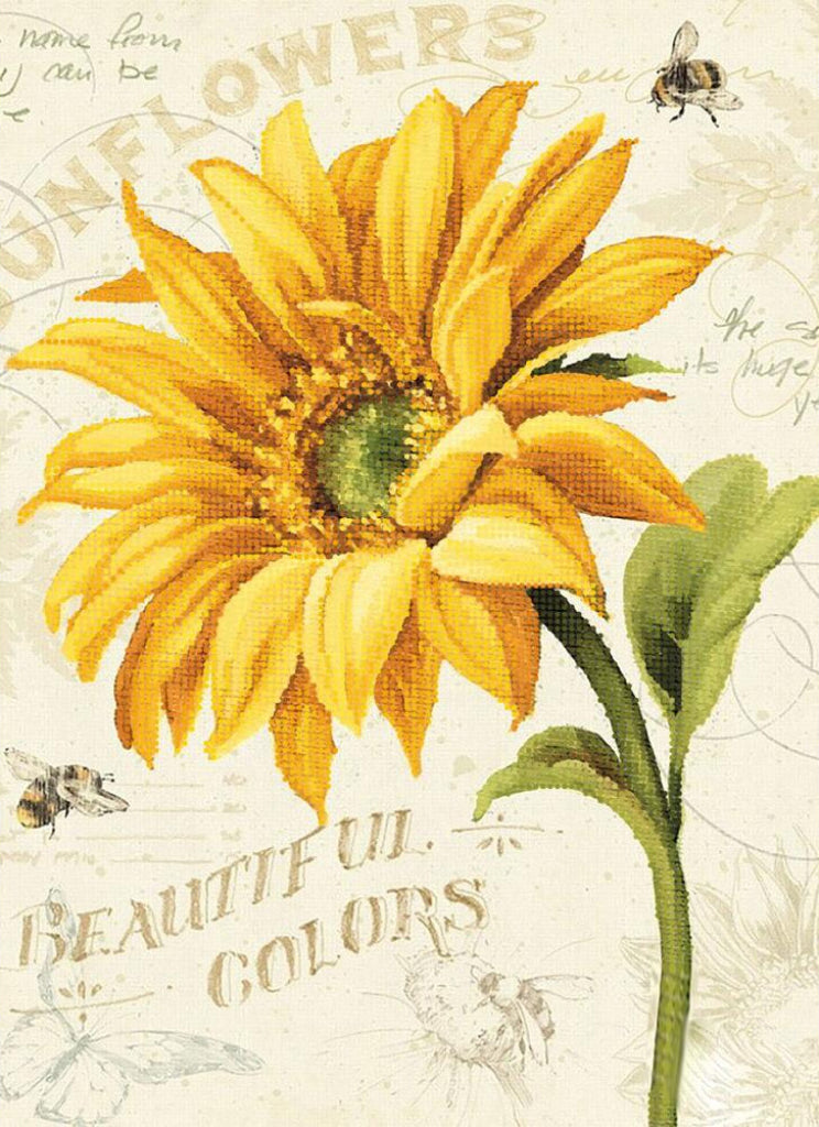 Bead embroidery kit Sunflower DIY Tela Artis