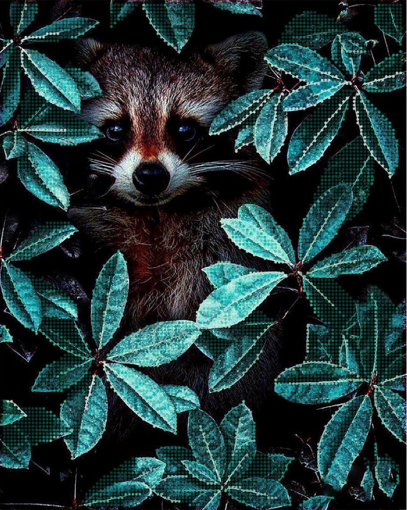 Kit de broderie de perles Raton laveur DIY