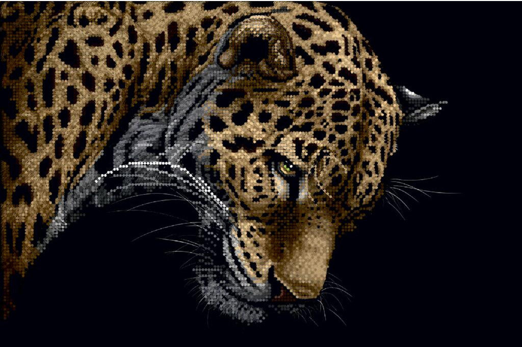 Bead Embroidery Kit Leopard DIY Tela Artis