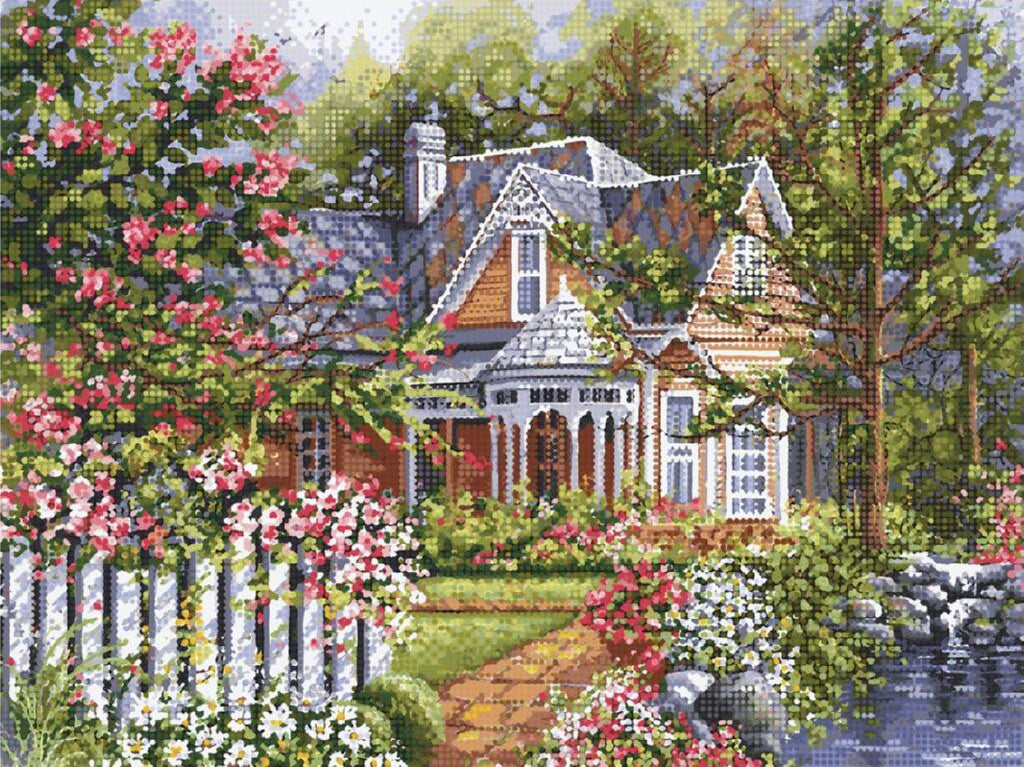 Full Bead Embroidery Kit Dream house DIY Tela Artis