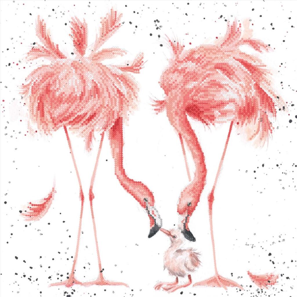 Perlenstickerei-Set Flamingo DIY