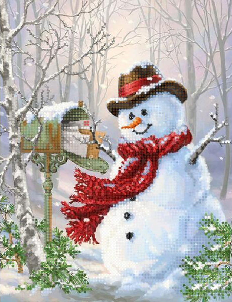 Kit de broderie de perles Bonhomme de neige DIY