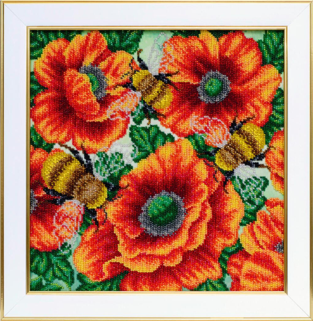 Bead Embroidery Kit Poppies DIY VDV