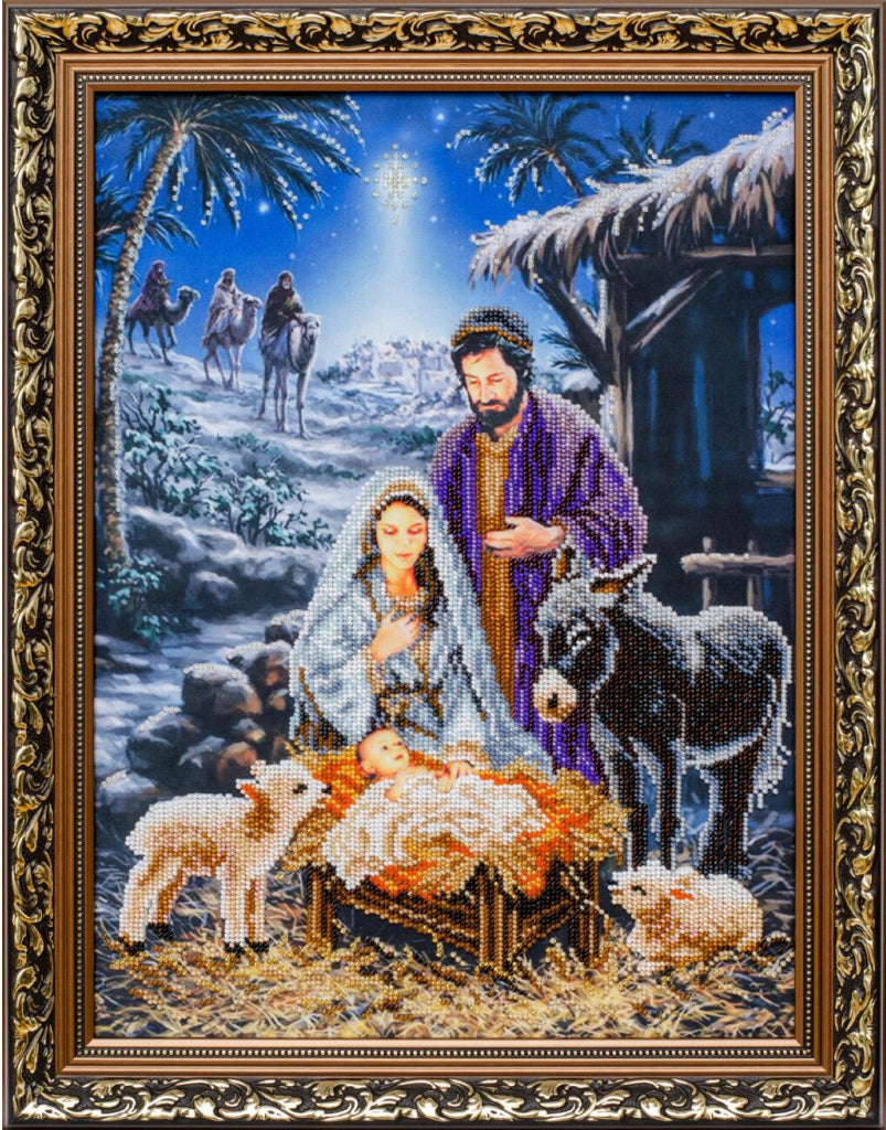 Kit de broderie de perles pour crèche de Noël