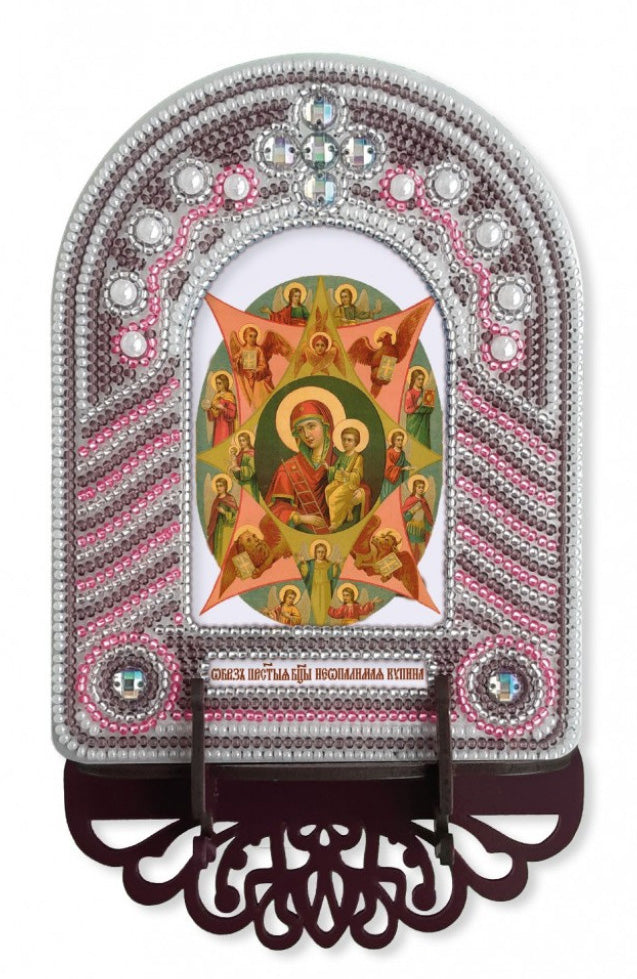 Kit de broderie de perles Icône Vierge Marie Mère de Dieu Kit de broderie au point de croix DIY