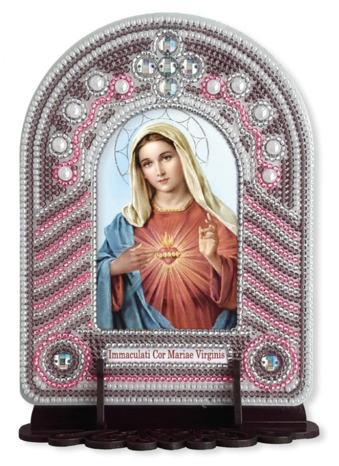 Kit de broderie de perles Icône Cœur Immaculé de Marie DIY